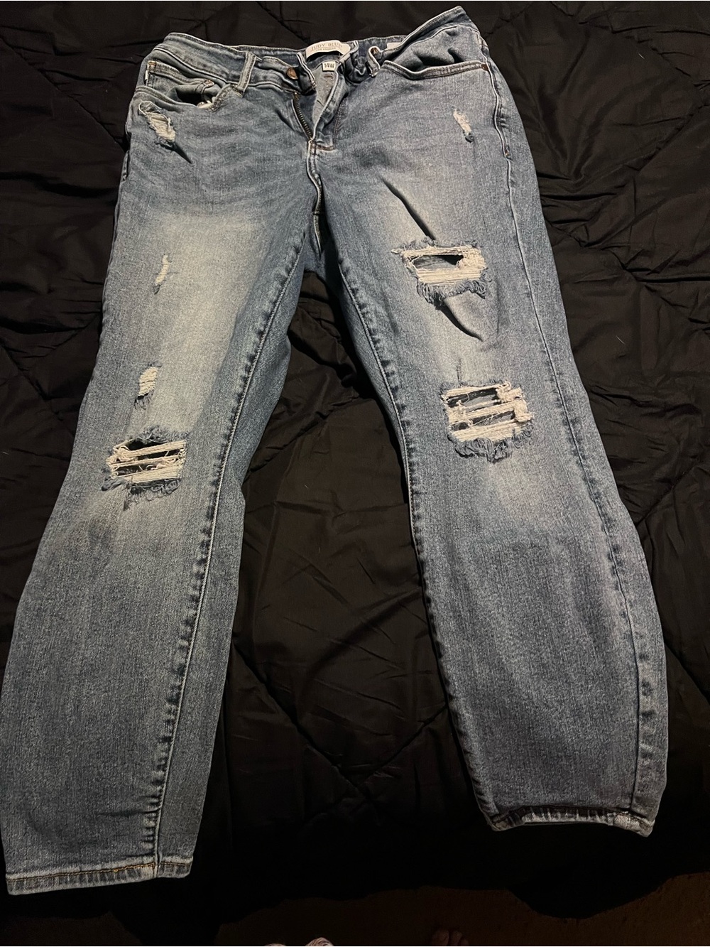 Judy Blue Light Blue Distressed Boyfriend Jeans